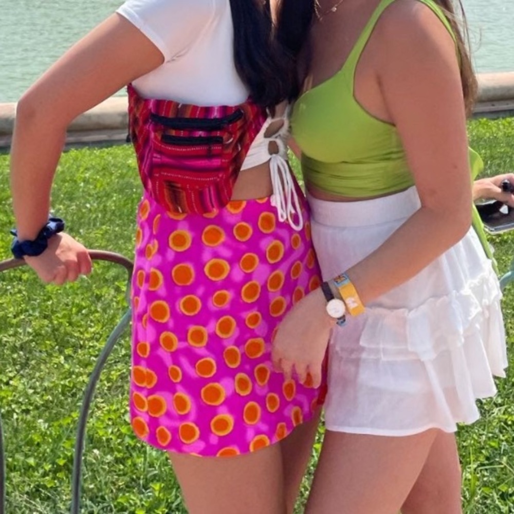 Pink/Orange Retro Style Skirt